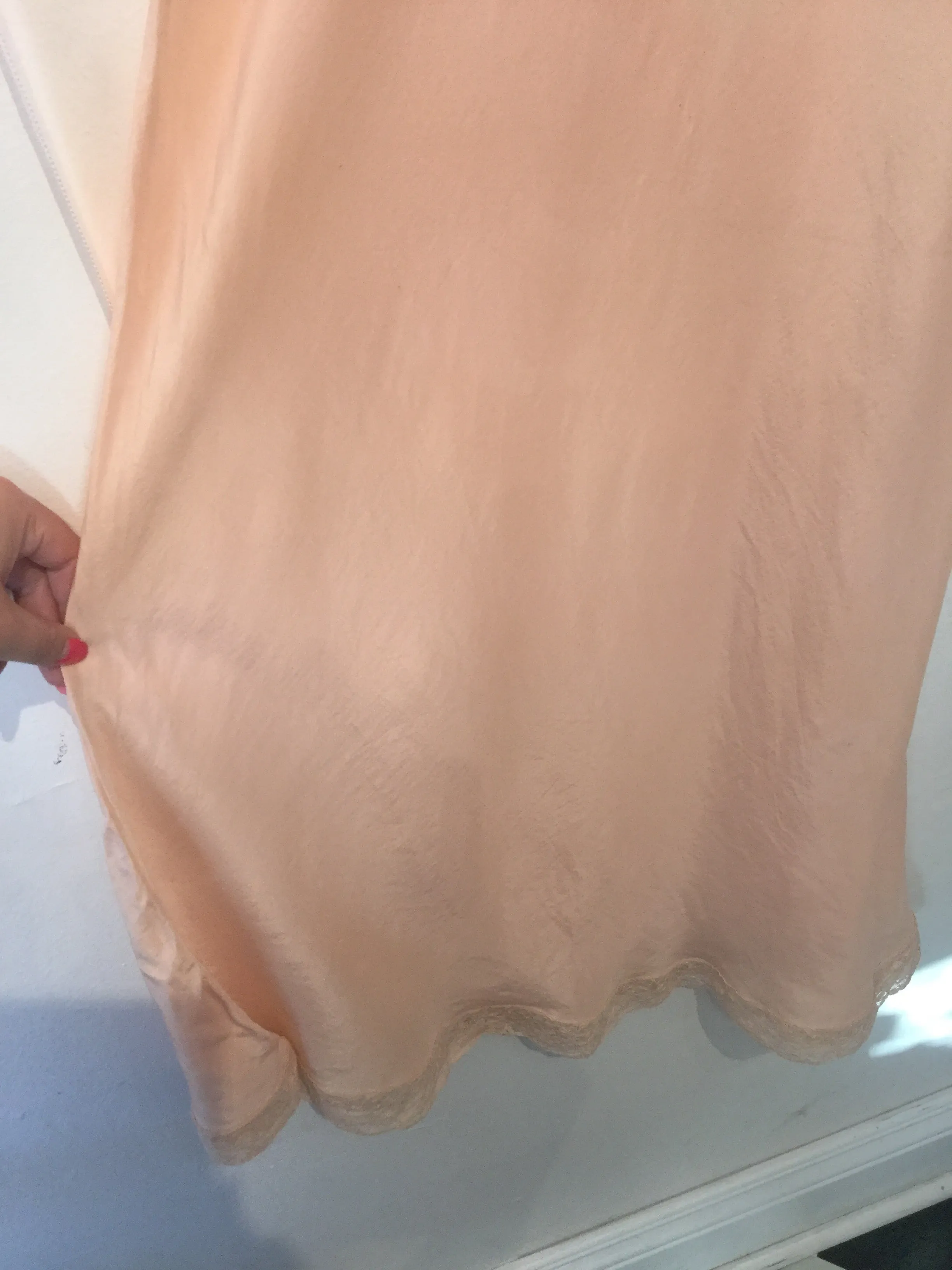 1920’s Soft Peach Silk Slipdress M/L  #120