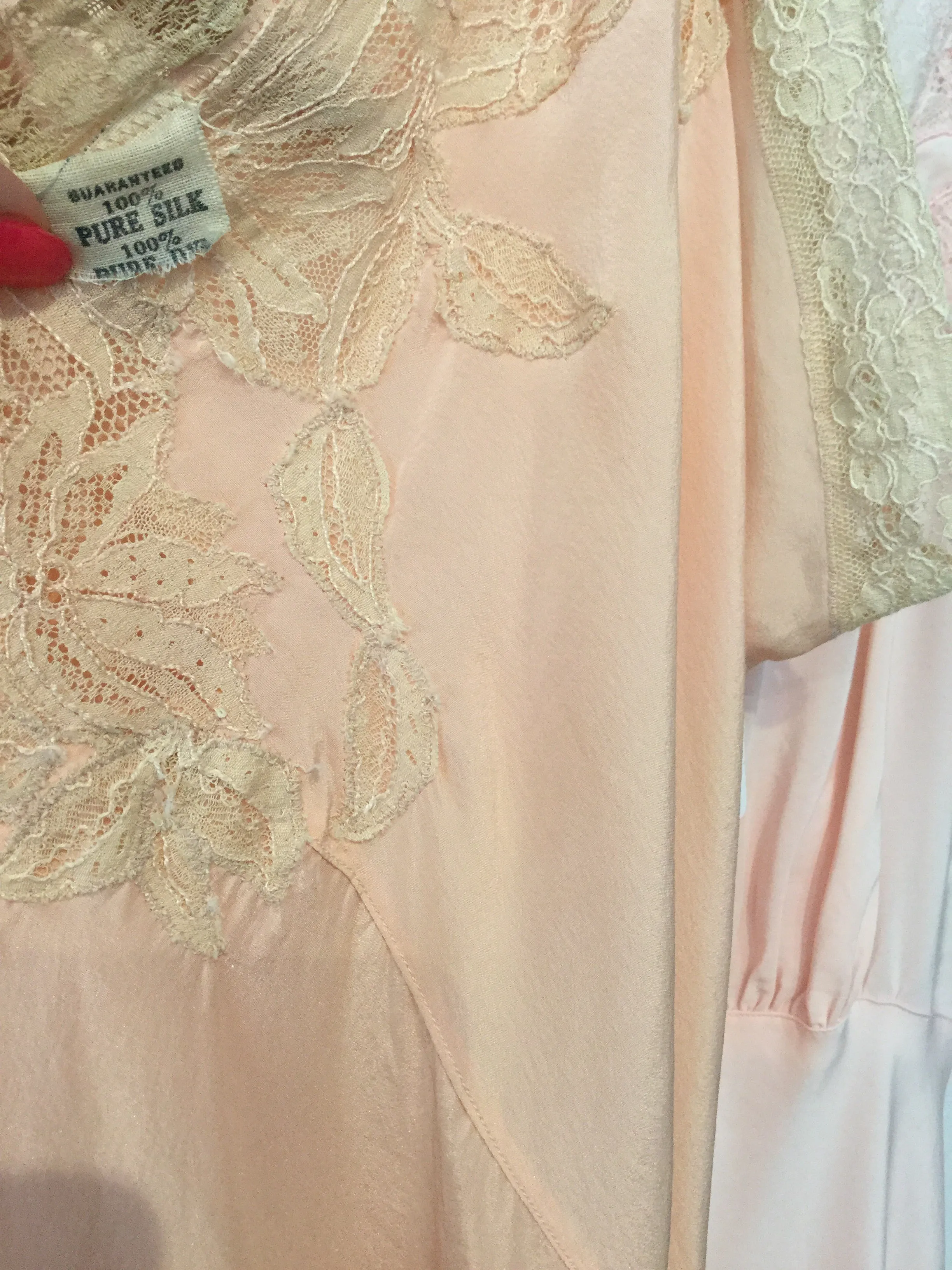 1920’s Soft Peach Silk Slipdress M/L  #120