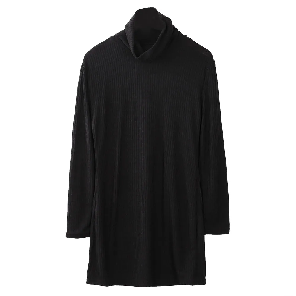 2020 new women's hood high collar loose long sleeve oversized sweater vest top high collar dress straight mini arrival Dress