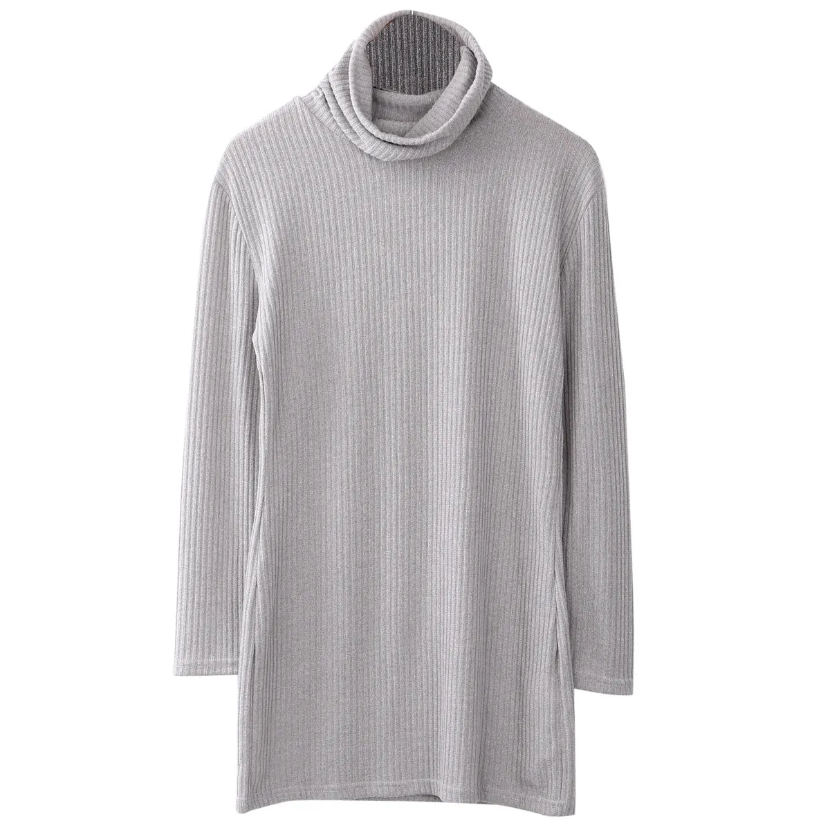 2020 new women's hood high collar loose long sleeve oversized sweater vest top high collar dress straight mini arrival Dress