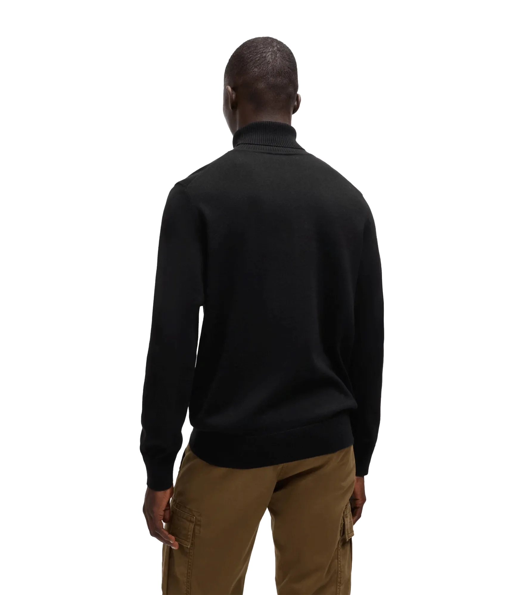 Akiro Rollneck Regular-fit Sweater in Cotton and Cashmere - Black