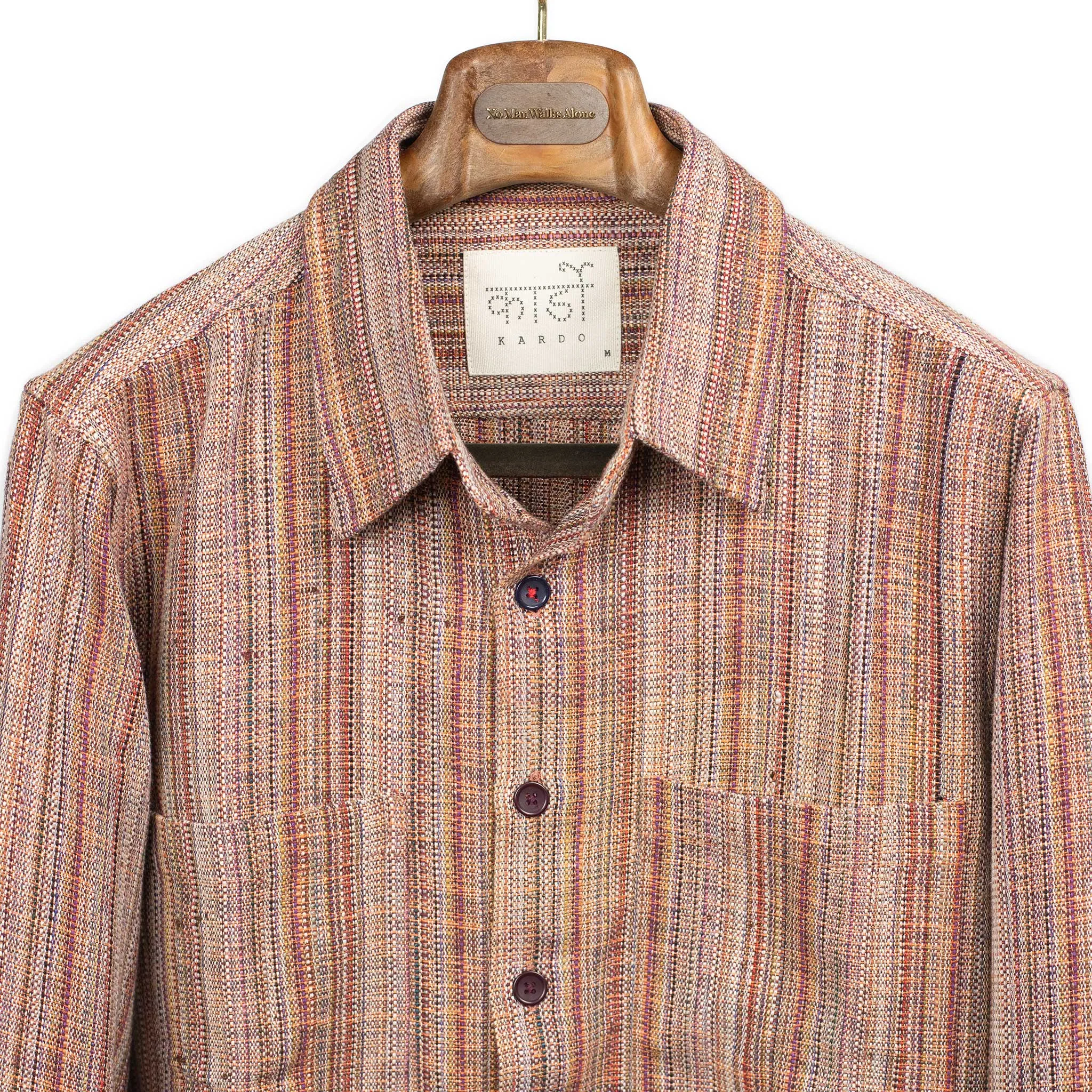 Alok shirt in multi color striated handloom cotton