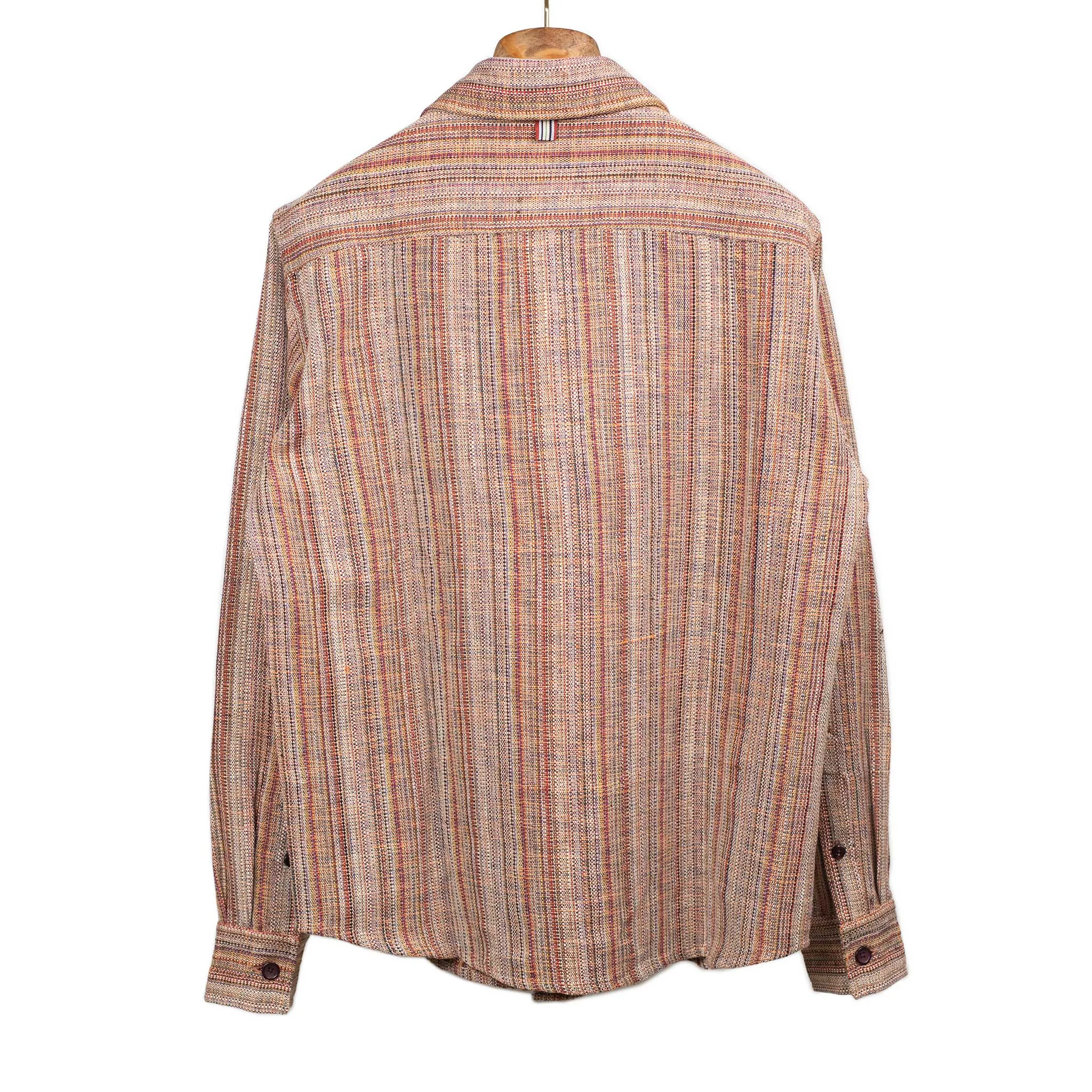 Alok shirt in multi color striated handloom cotton