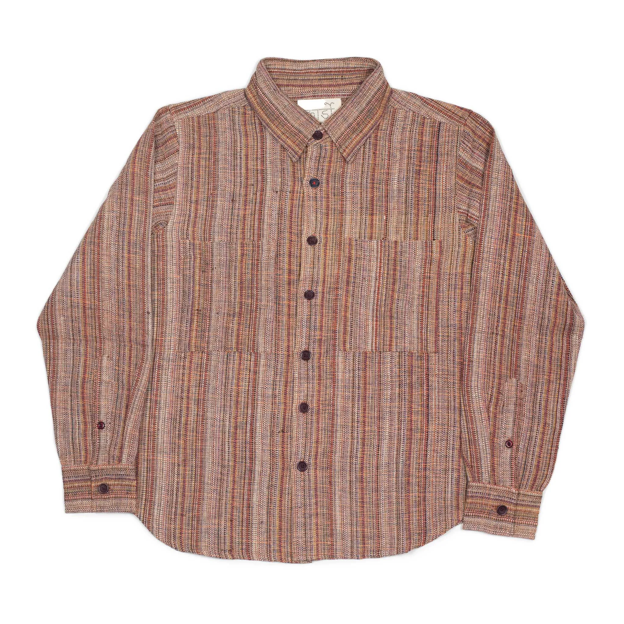 Alok shirt in multi color striated handloom cotton