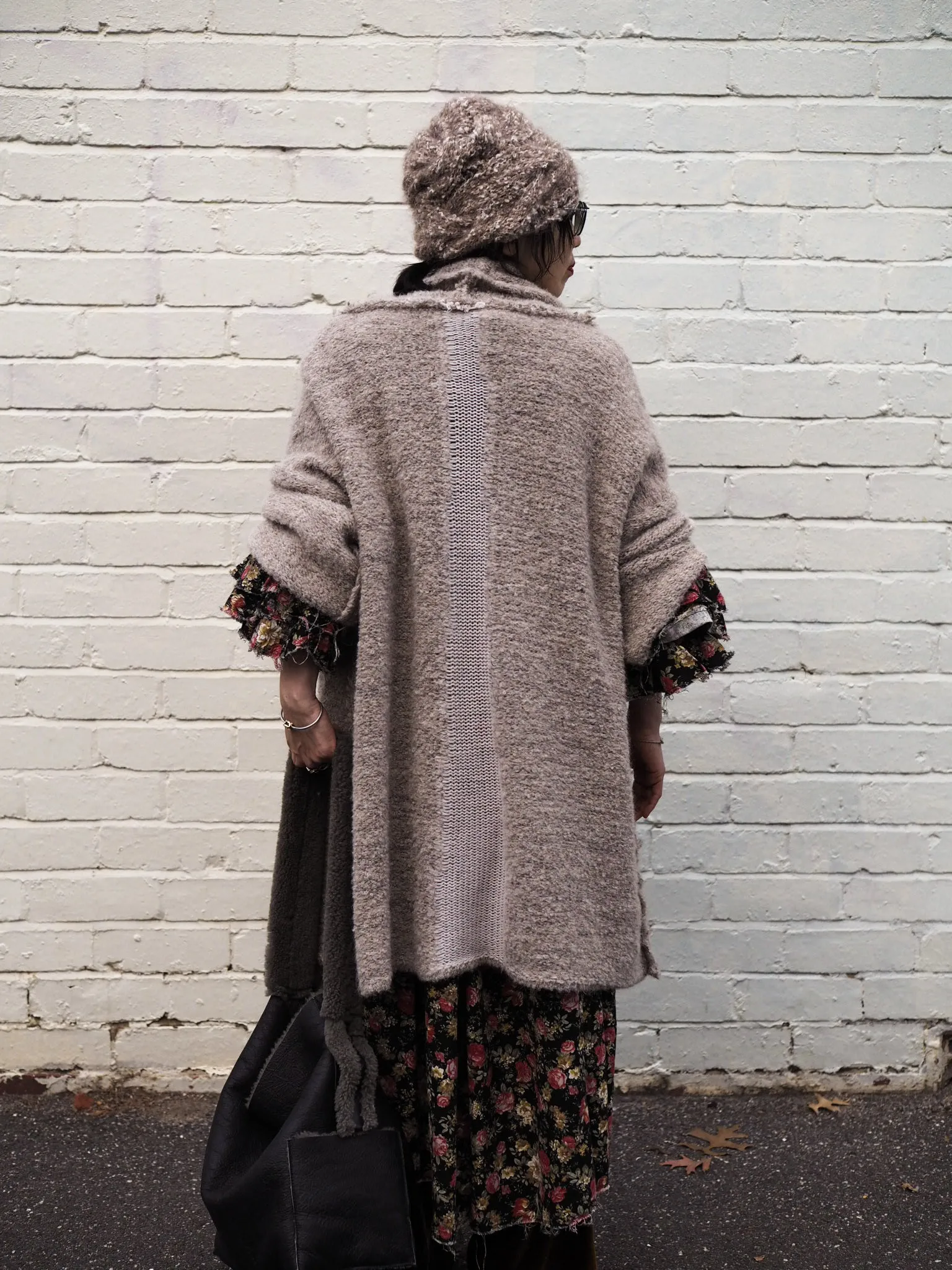 Amano alpaca kimono style coatigan - Natural