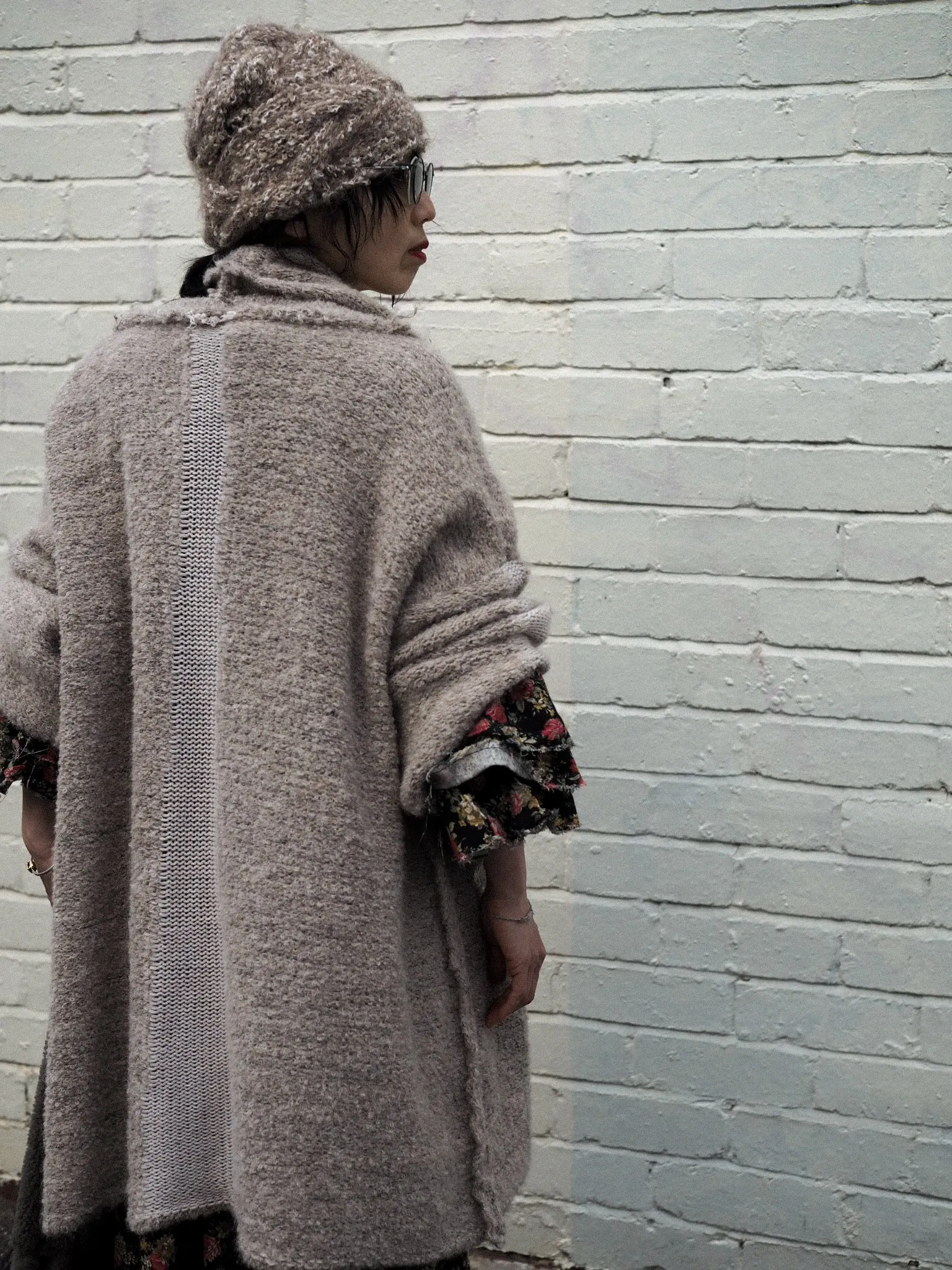 Amano alpaca kimono style coatigan - Natural