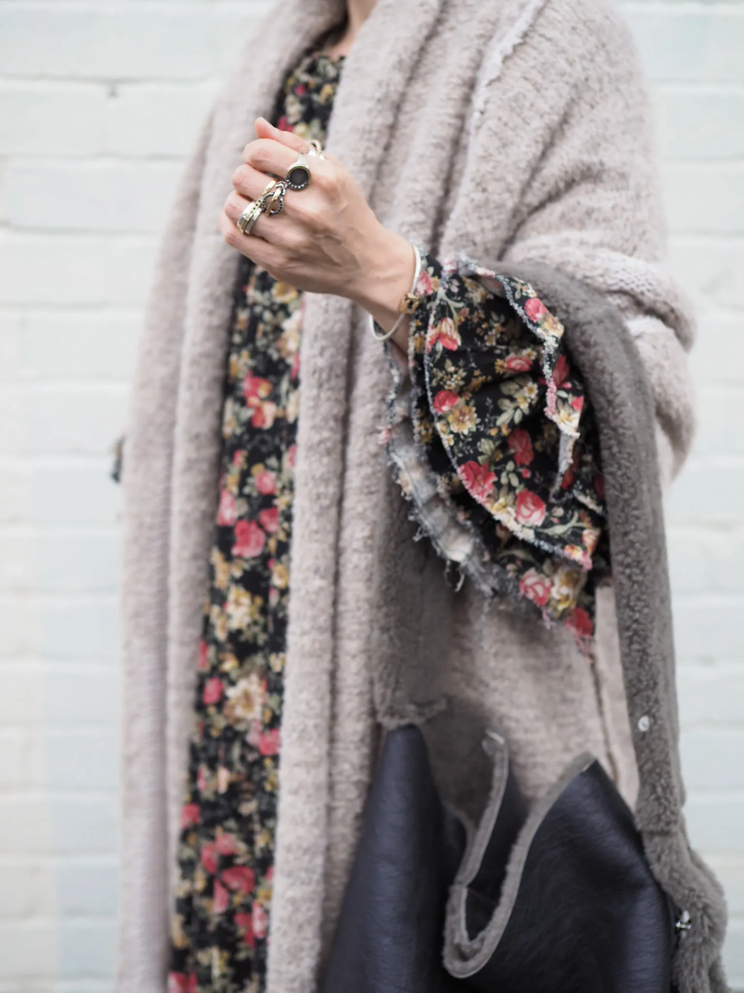 Amano alpaca kimono style coatigan - Natural