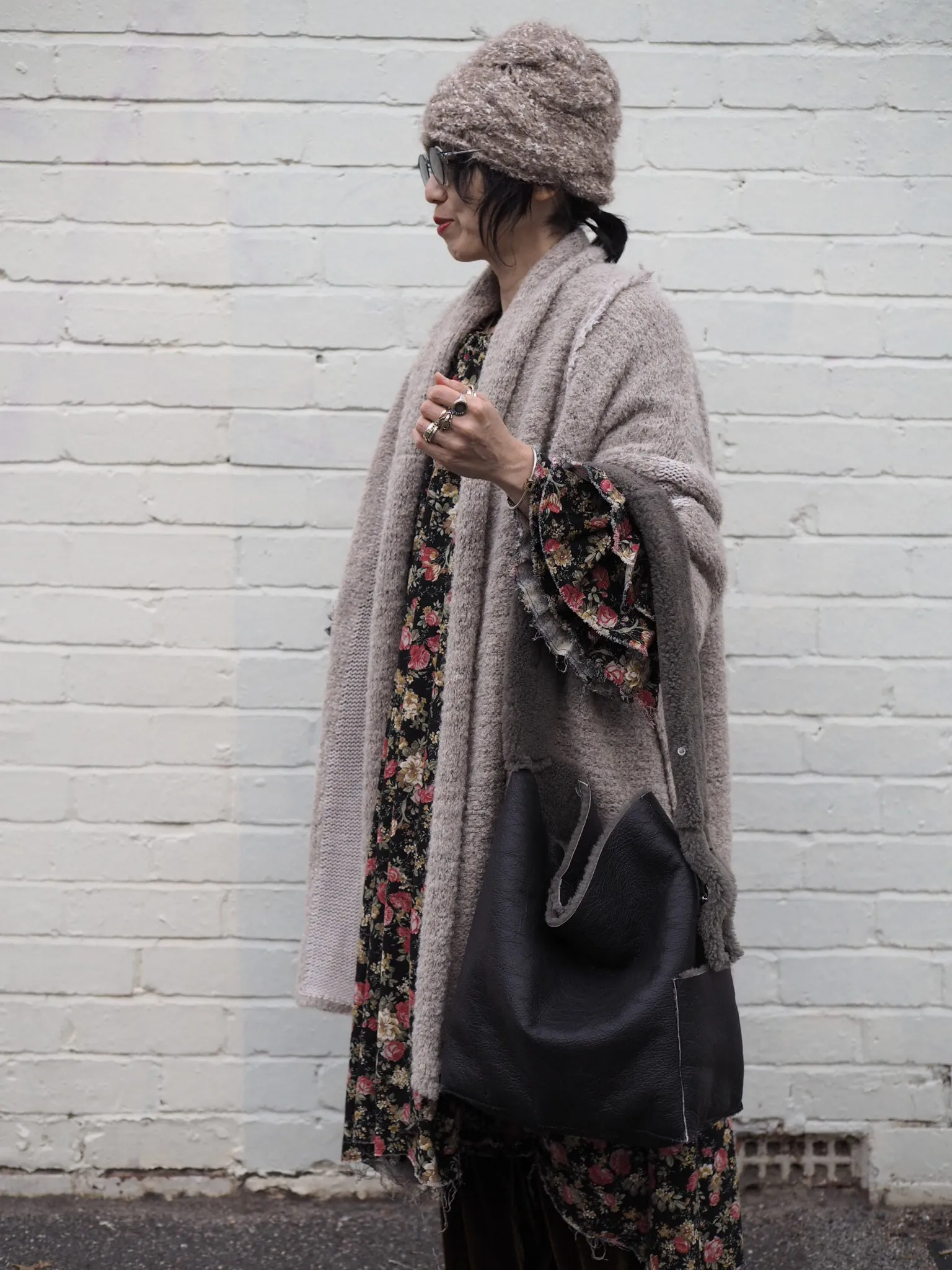 Amano alpaca kimono style coatigan - Natural