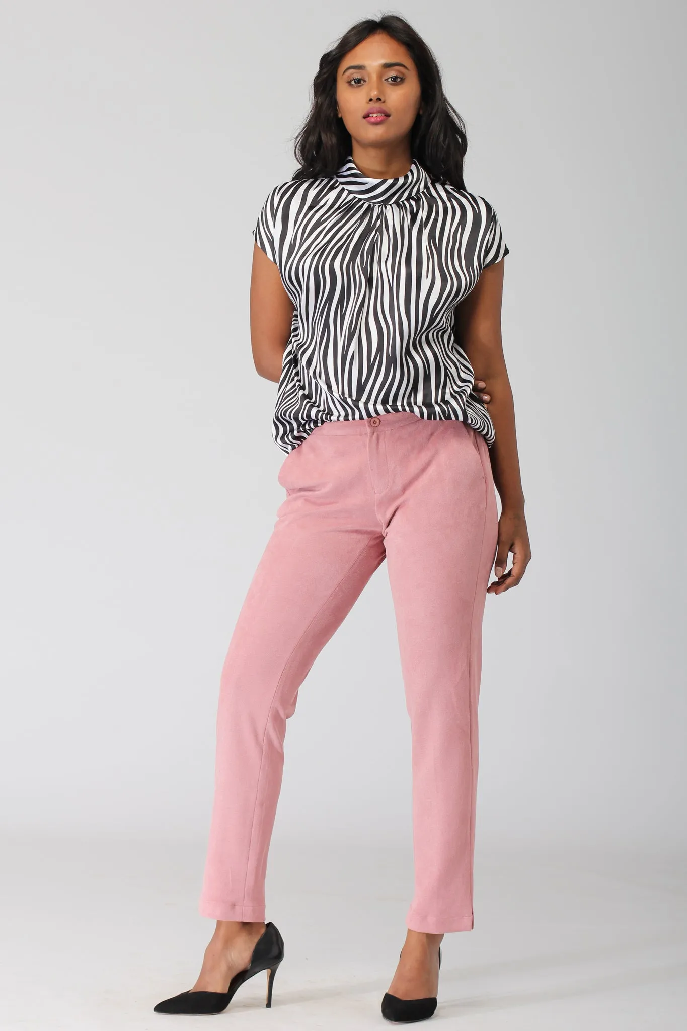 Angola High Neck Top with Back Bowtie