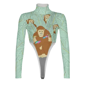 Apes Psi~ All Over Print Women's Turtleneck Jumpsuit