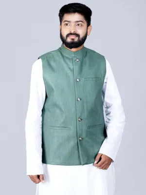 Artichoke Green Handwoven Cotton Modi Jacket
