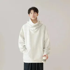 Autumn Winter Oversized Turtleneck Hoodie  Pullover for mens