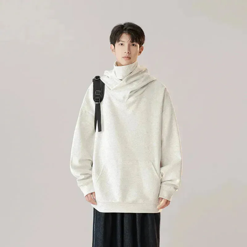 Autumn Winter Oversized Turtleneck Hoodie  Pullover for mens