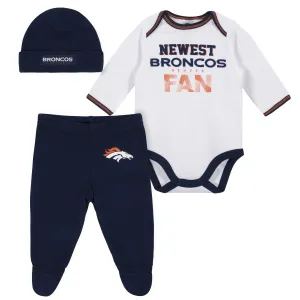Baby Boys Denver Broncos 3-Piece Bodysuit, Pant and Cap Set