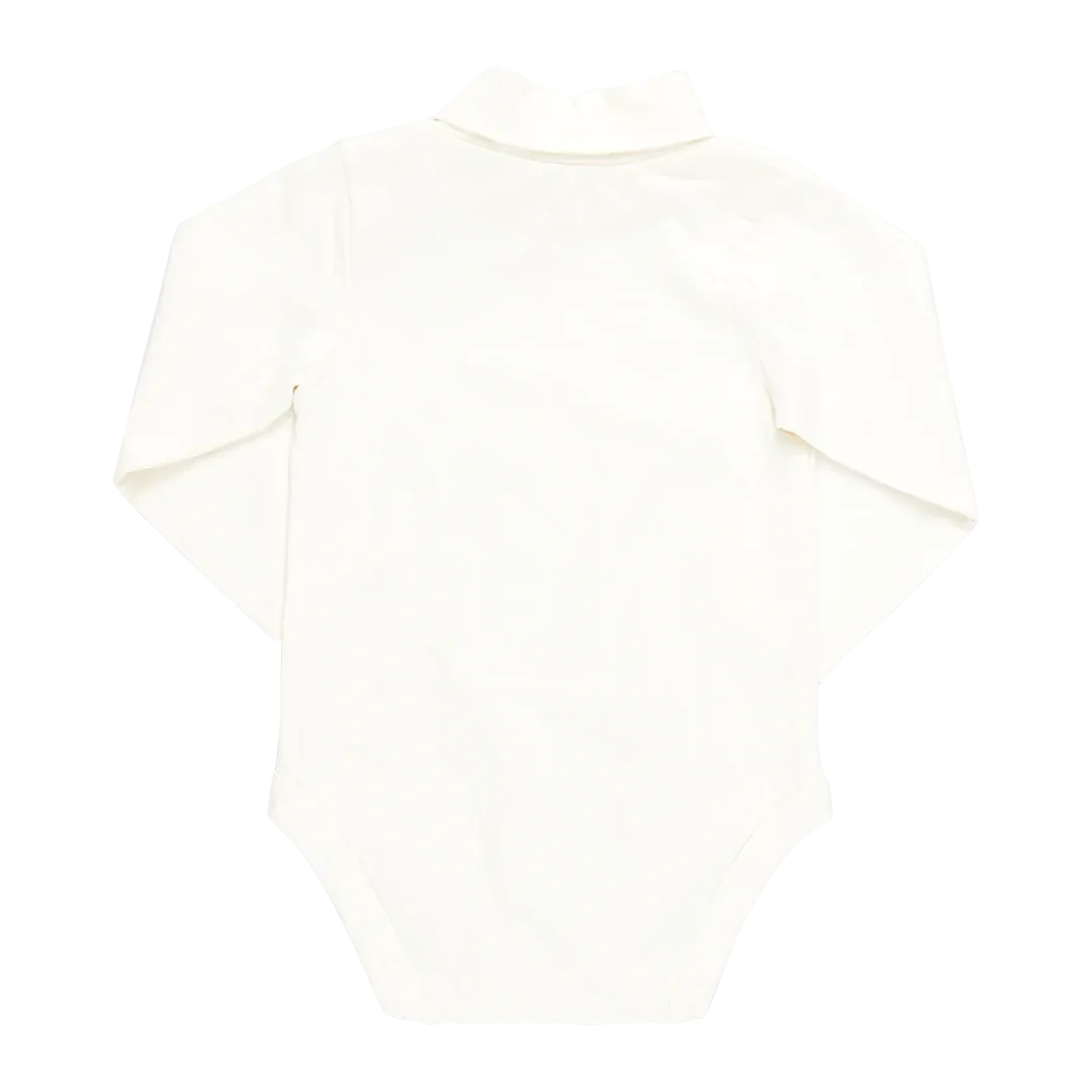 BABY BOYS ORGANIC BODYSUIT - CANDY CANE EMBROIDERY