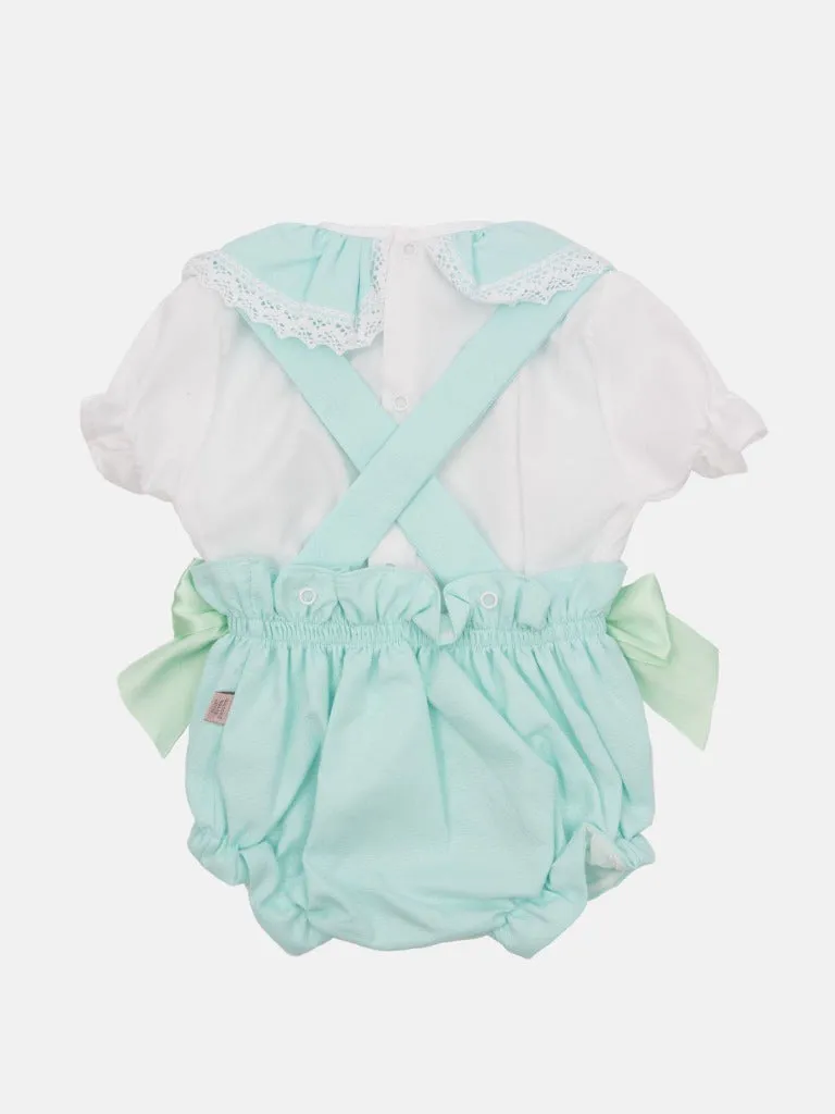 Baby Girl Faro Collection Spanish Romper Set-Mint Green