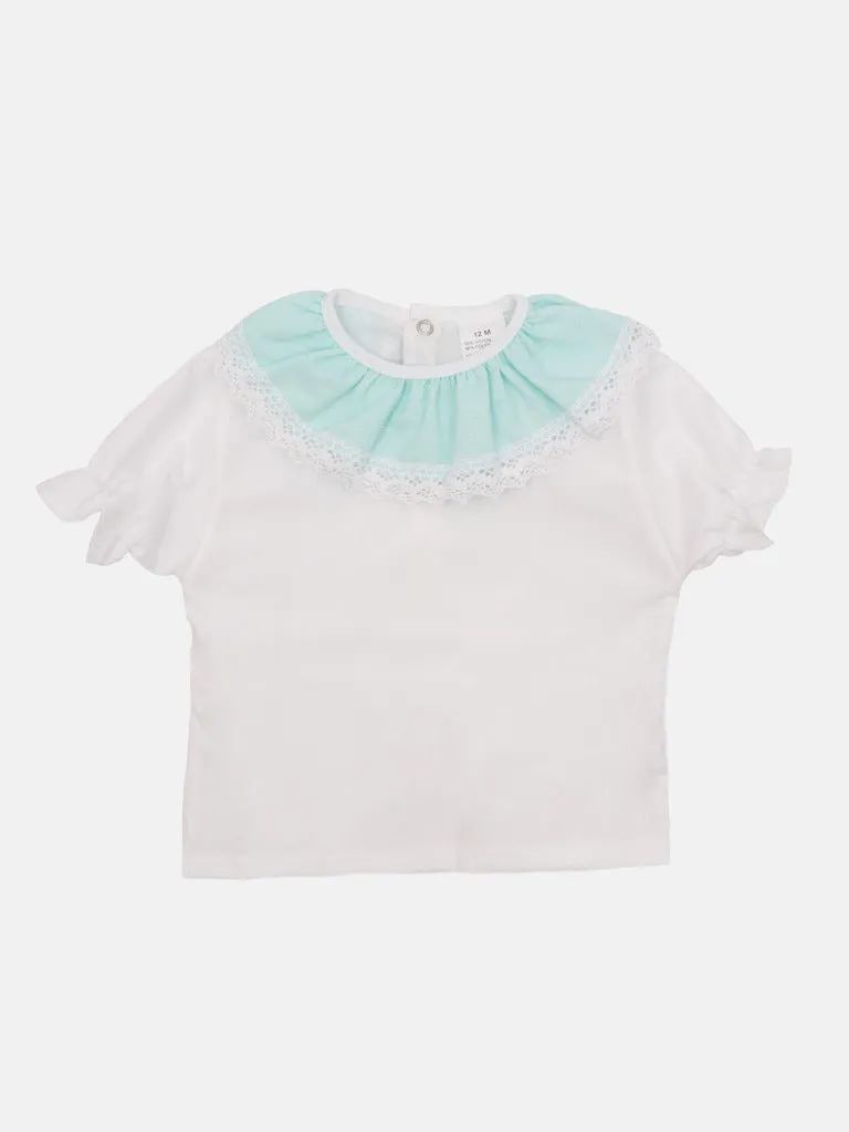 Baby Girl Faro Collection Spanish Romper Set-Mint Green