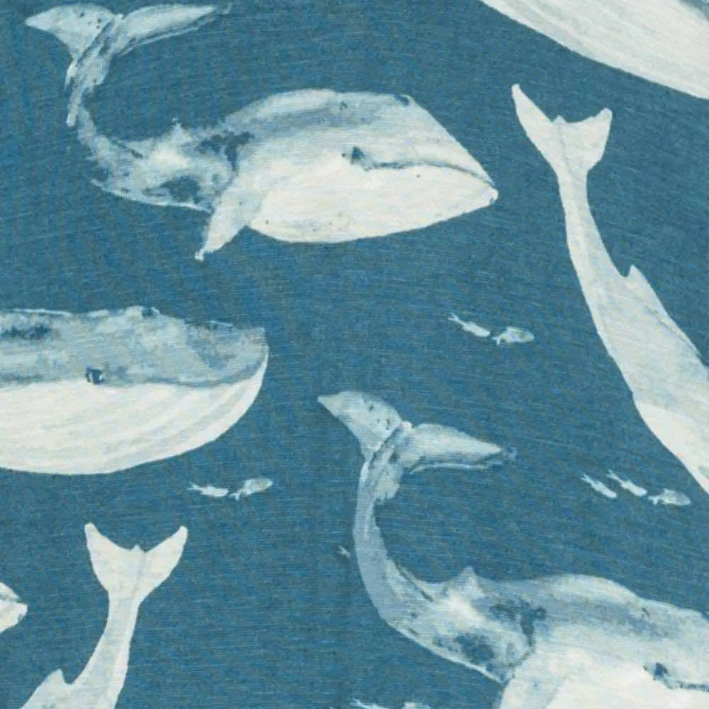 Bamboo Zipper Footed Romper Blue Whale