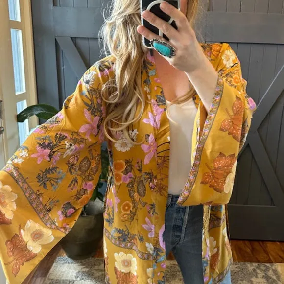 Billie Floral Kimono Sleeve Cardigan Top
