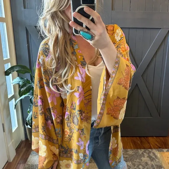 Billie Floral Kimono Sleeve Cardigan Top