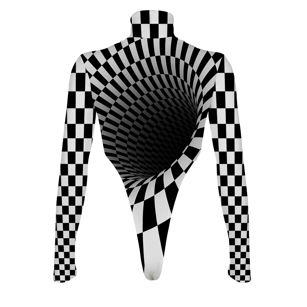 Black Hole All Over Print Women's Turtleneck Jumpsuit