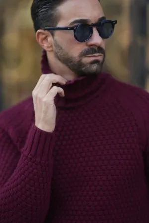 Bordeaux Men'S Turtleneck Jumper Sweater