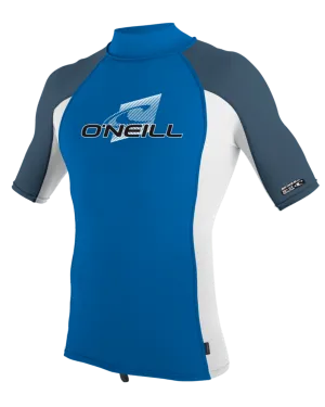 Boys Premium Skins Turtleneck Rash Vest in Ocean, White & Copen Blue
