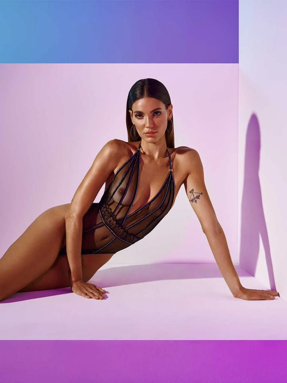 Bracli Manhattan Body Pearl Thong Sheer Bodysuit High End Luxury Lingerie