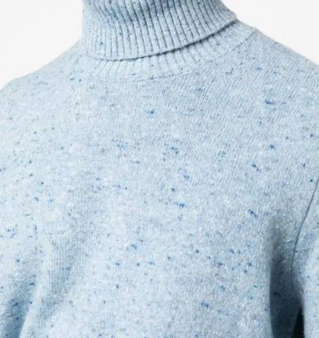 Brunello Cucinelli Mens Cashmere Turtleneck Sweater in Light Blue
