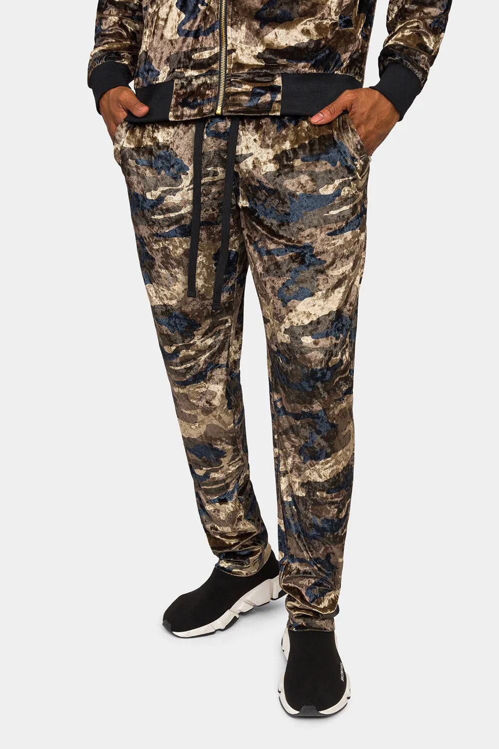 Camo Velvet Velour Track Suit