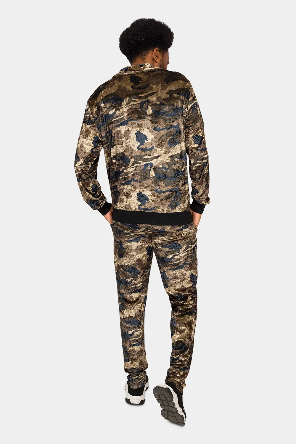 Camo Velvet Velour Track Suit