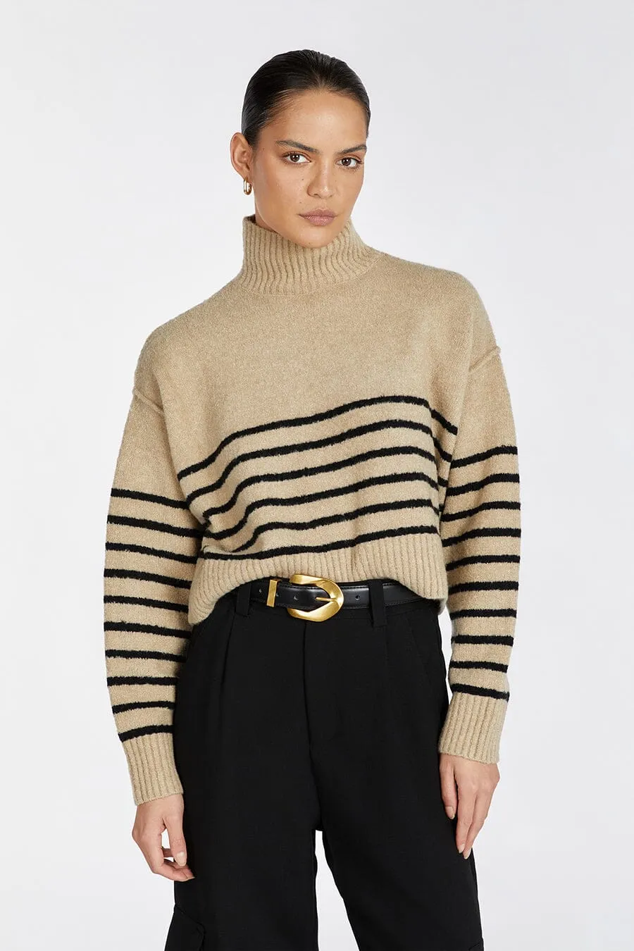 CLEO OAT/BLACK STRIPE JUMPER