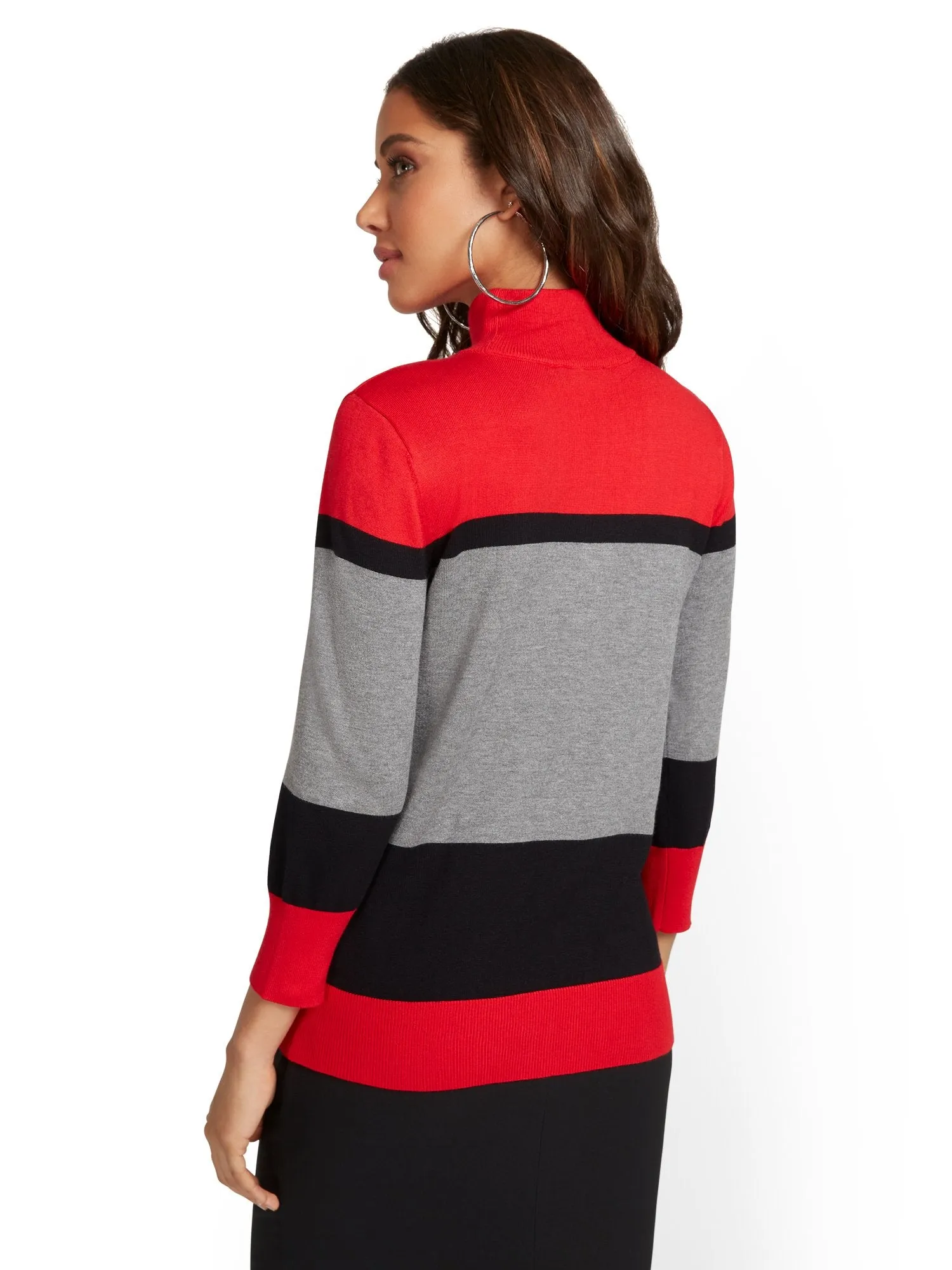 Colorblock Turtleneck Sweater