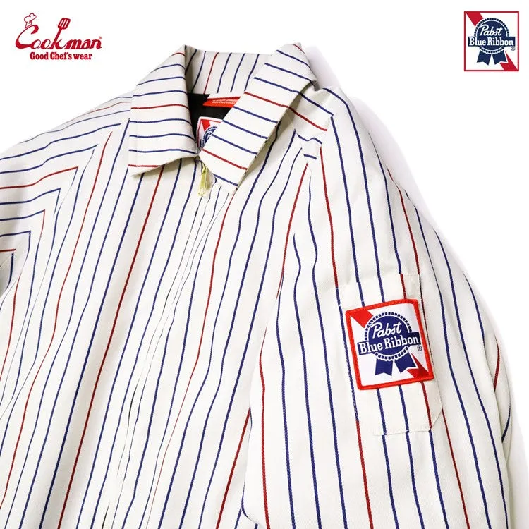 Cookman Delivery Jacket EX Warm - Pabst Stripe : White