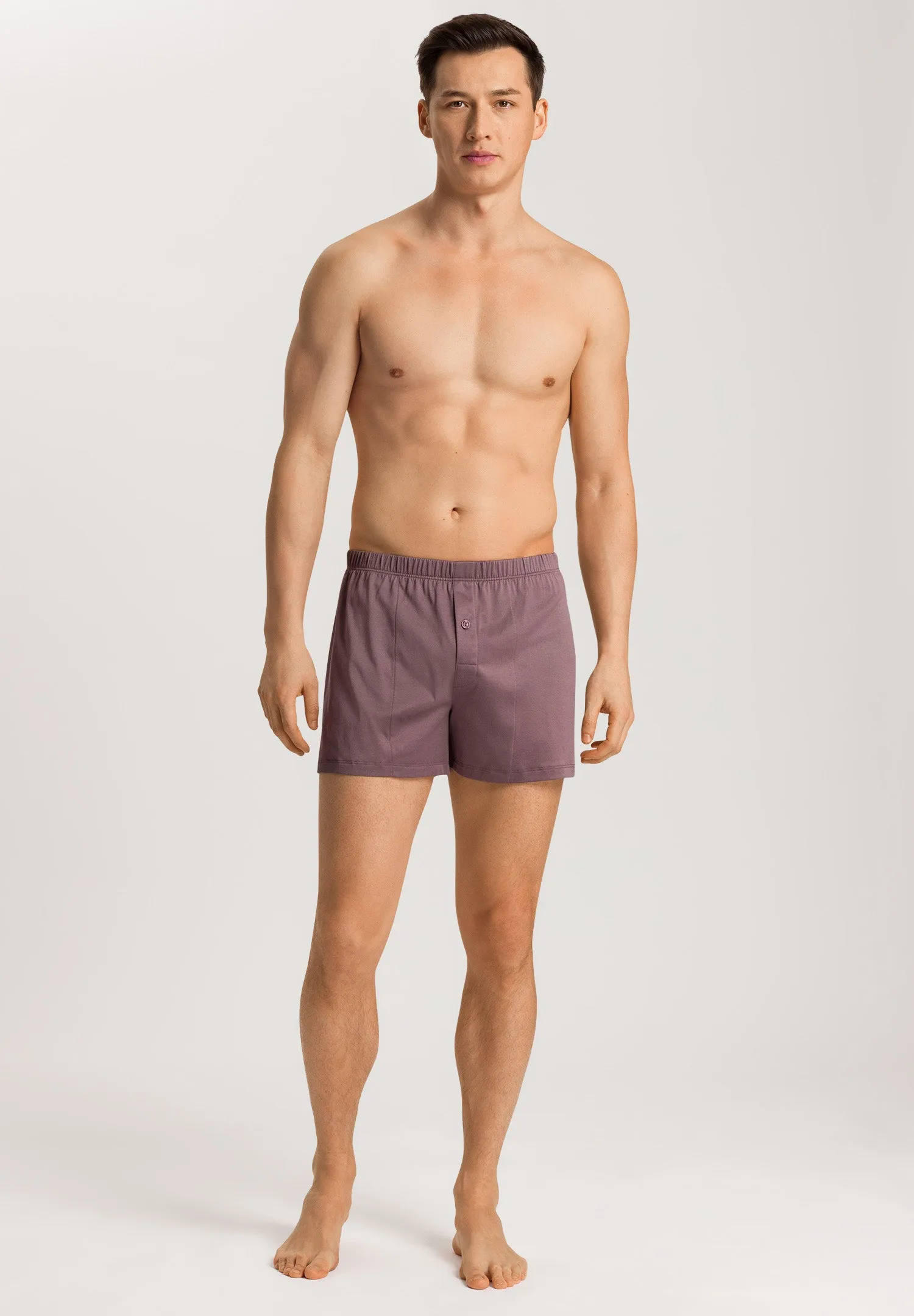 Cotton Sporty Cotton Knit Boxer With Button Fly | Smokey Plum 73505-2770