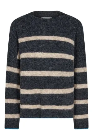 Cozy Stripe Turtleneck | Antracit | Strik fra Co'couture