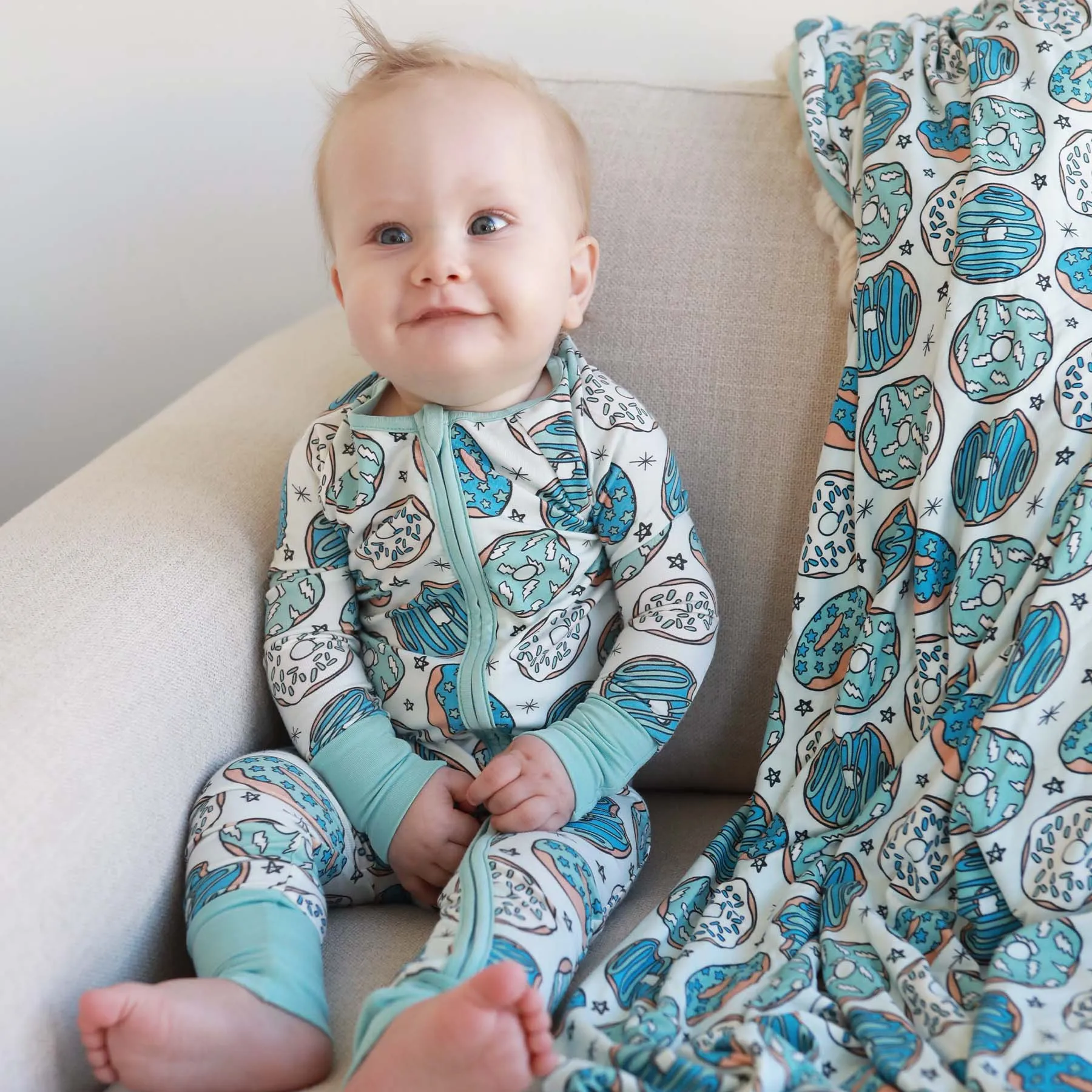 Donut Shop Convertible Zip Romper | Blue