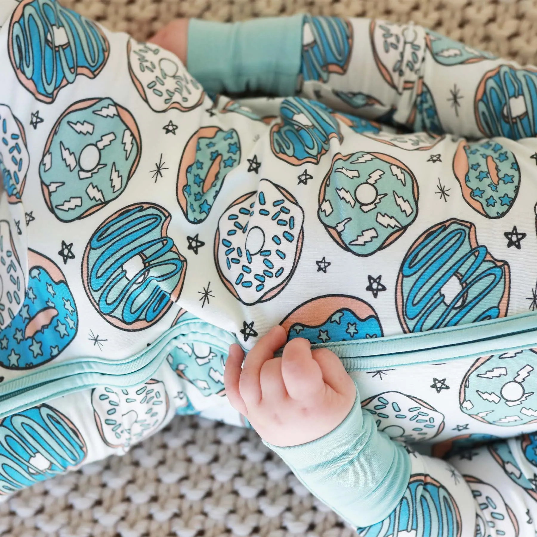 Donut Shop Convertible Zip Romper | Blue