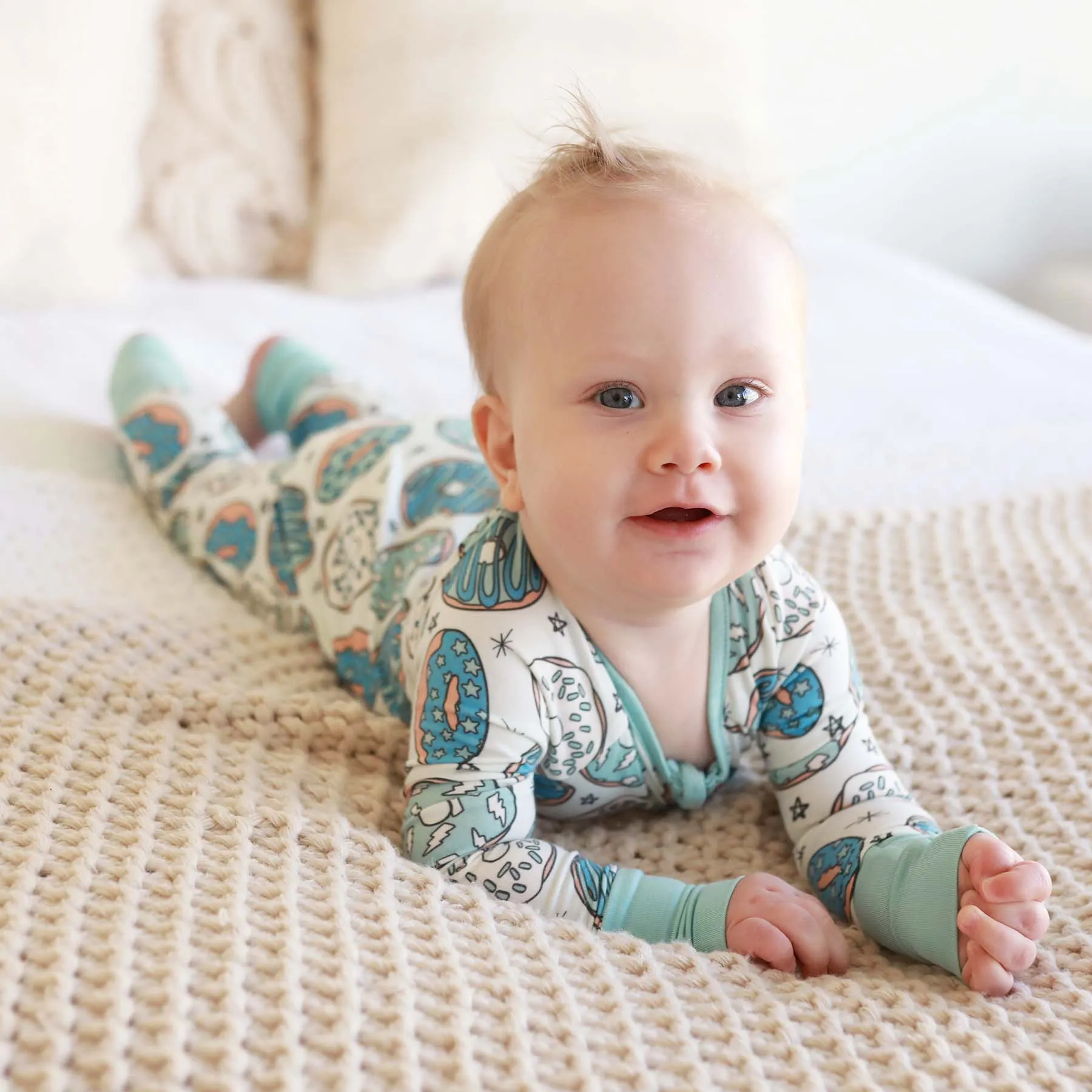 Donut Shop Convertible Zip Romper | Blue