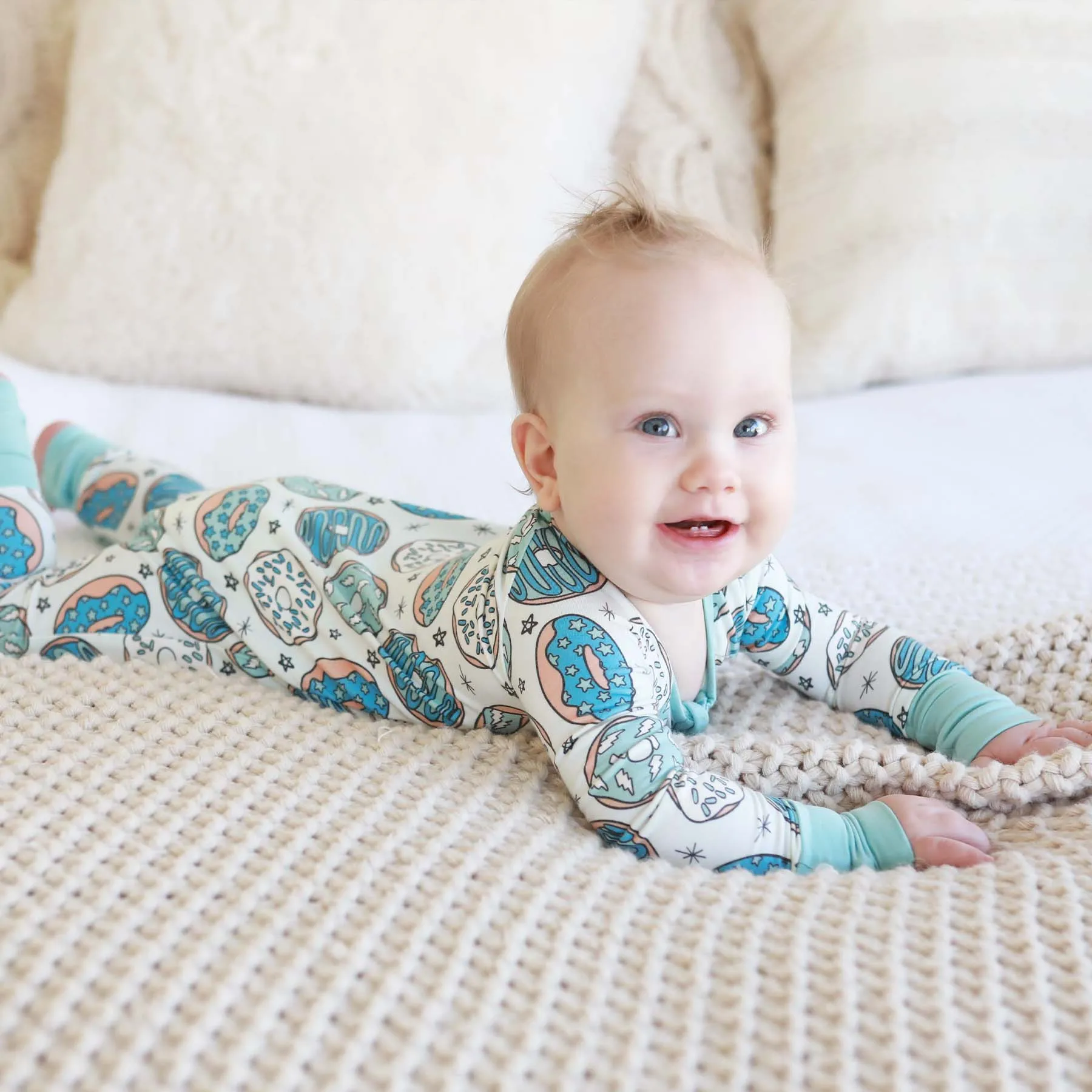 Donut Shop Convertible Zip Romper | Blue