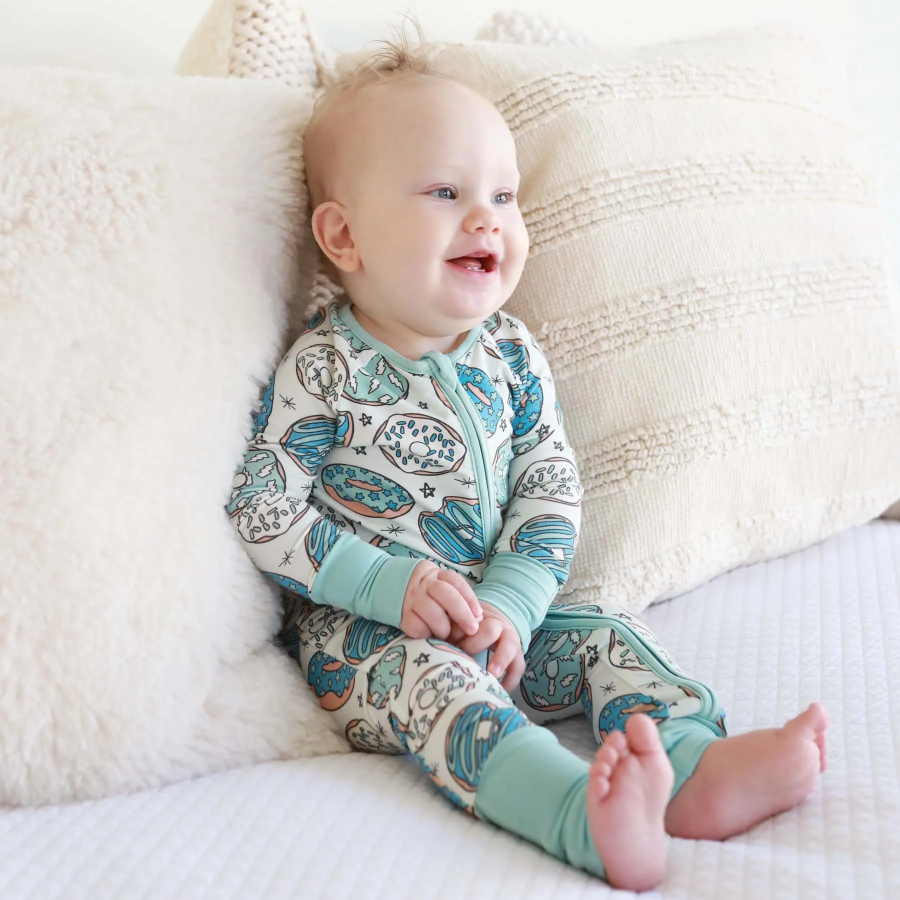 Donut Shop Convertible Zip Romper | Blue