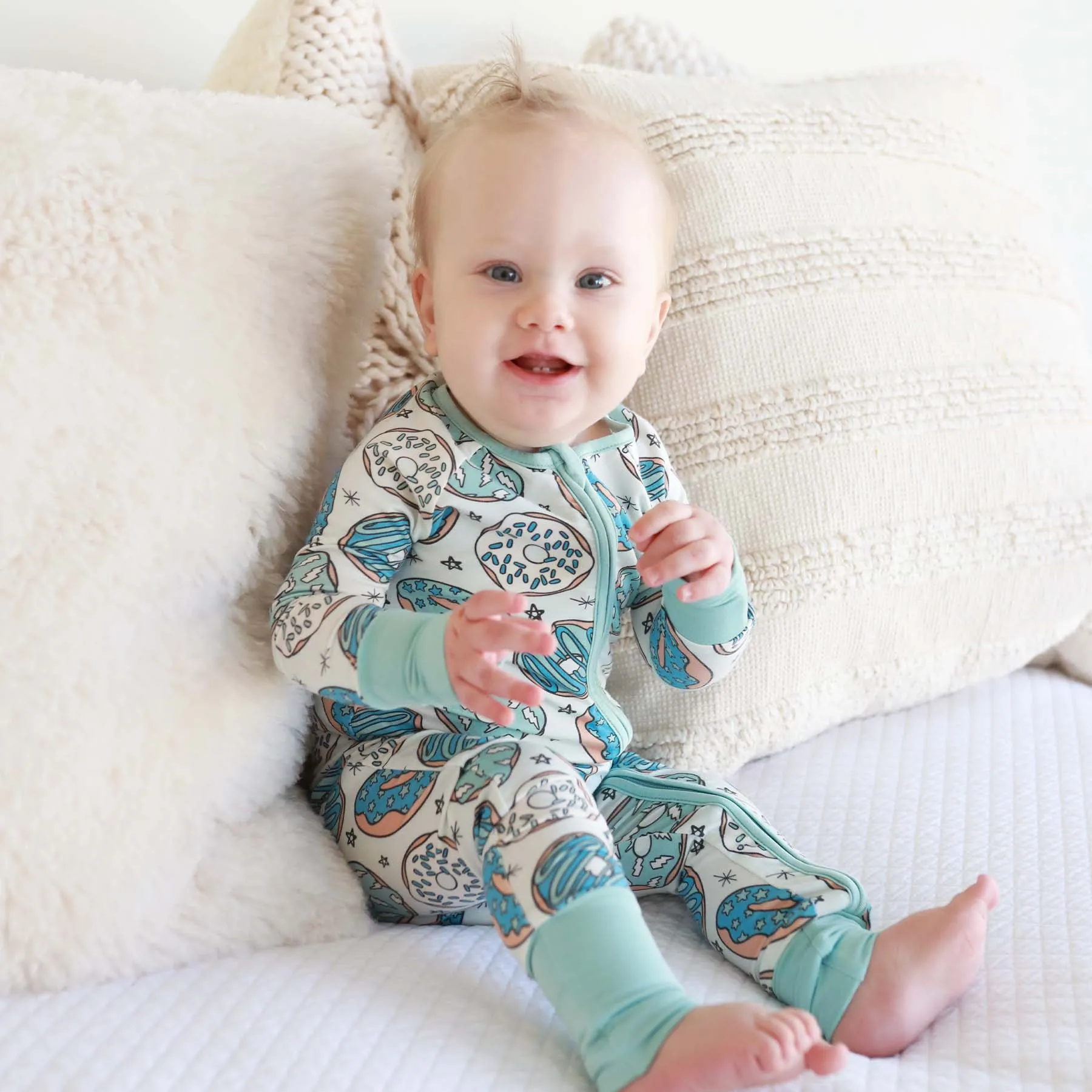 Donut Shop Convertible Zip Romper | Blue