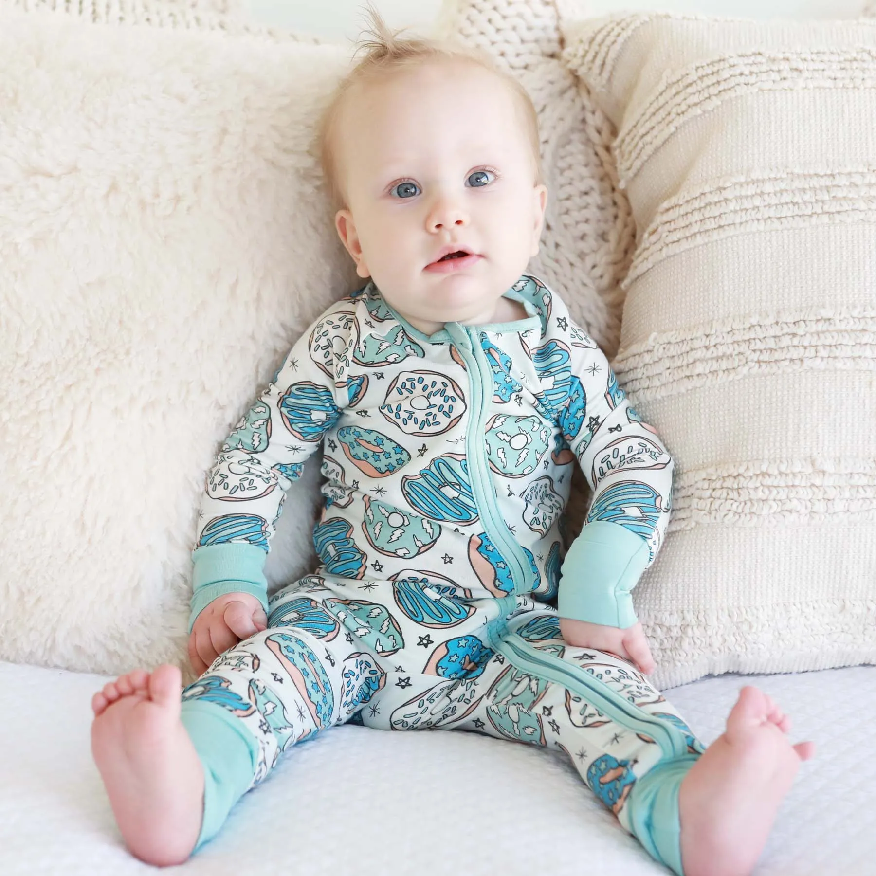 Donut Shop Convertible Zip Romper | Blue