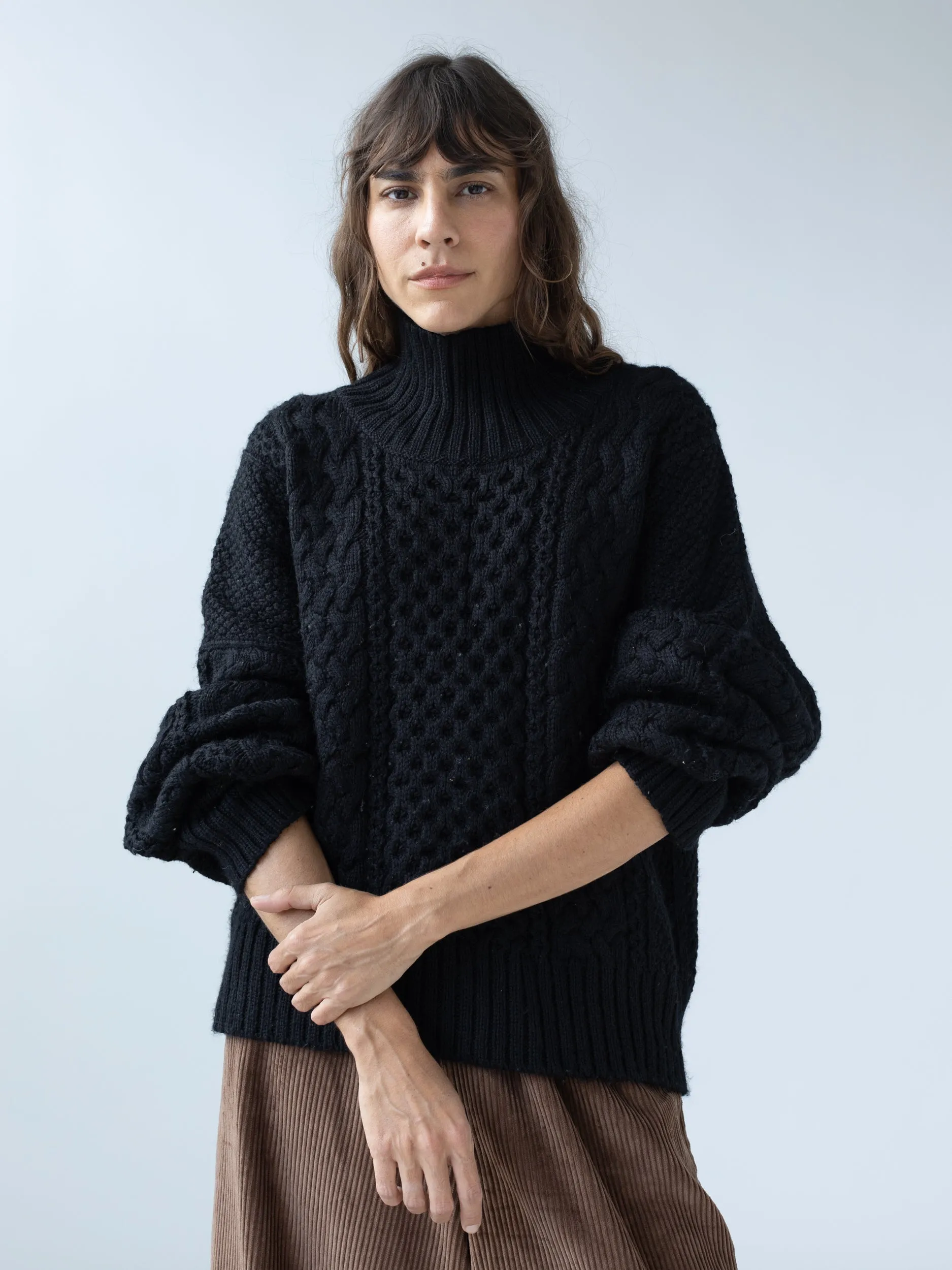 Fisherman Turtleneck in Onyx