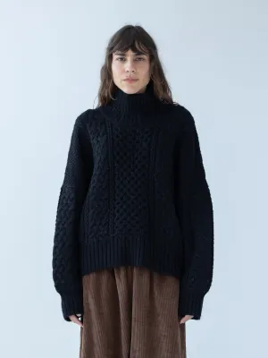 Fisherman Turtleneck in Onyx