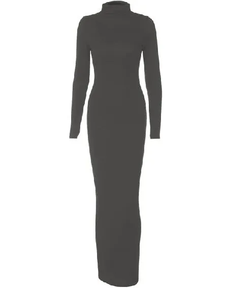 Fitted Turtleneck Maxi Dress