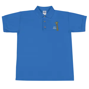 Friendly Giraffe Embroidered Men's Polo Shirt