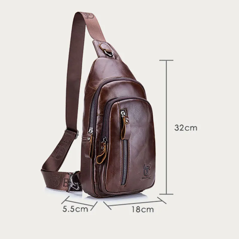 Genuine Leather Large Capacity Anti-theft Sling Bag