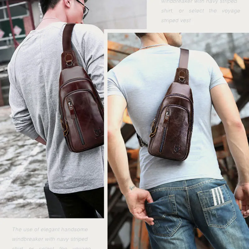 Genuine Leather Large Capacity Anti-theft Sling Bag