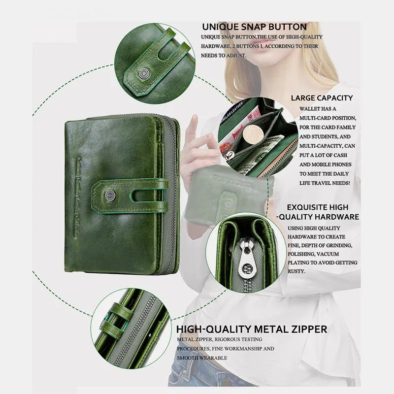 Genuine Leather Multifunctional Anti-theft Wallet